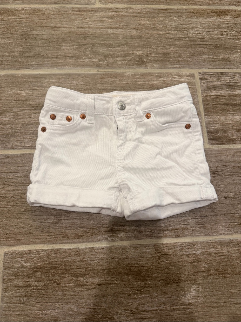 Levi's Girlfriend Shorty Short girls kids white denim shorts